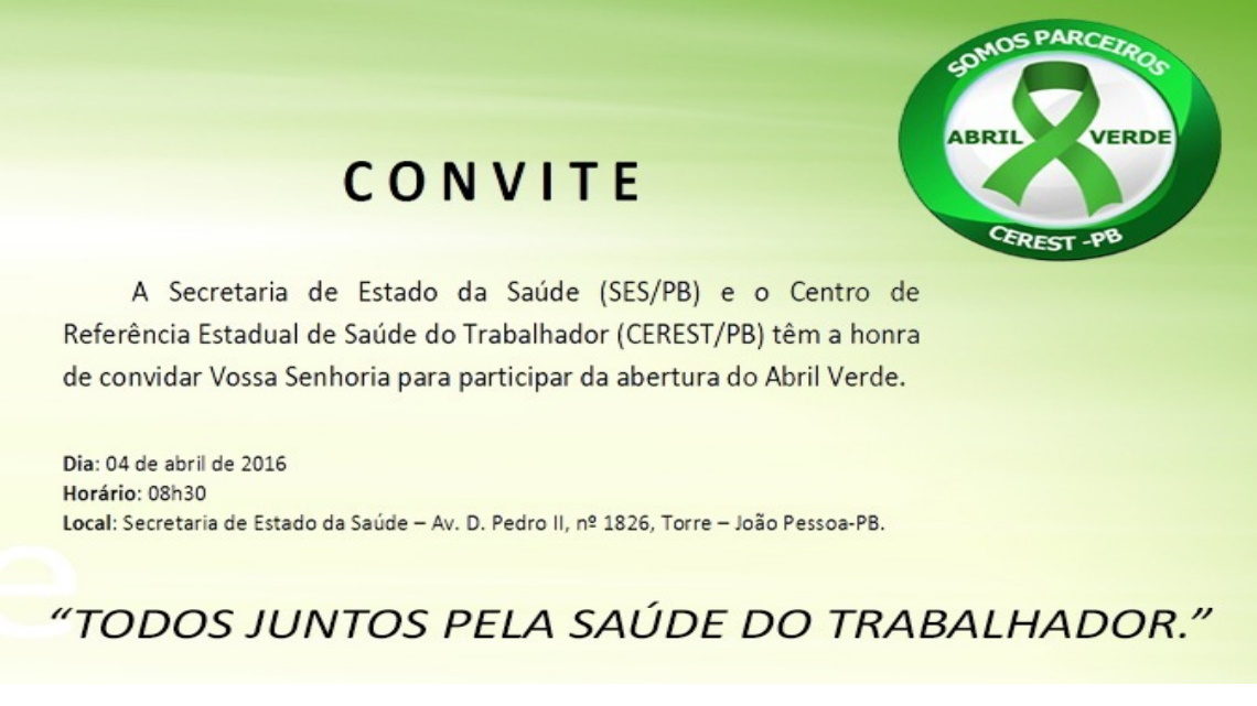 Governo da Paraíba abre Abril Verde/2016 aos Servidores  do Estado