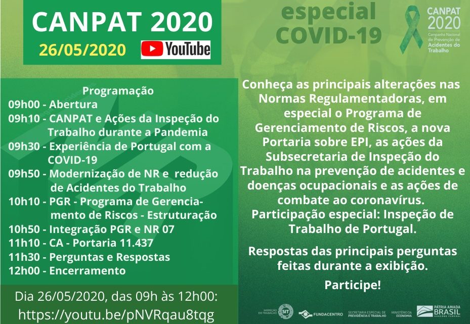 PROGRAMAÇÃO DA CANPAT 2020 PROSSEGUE EM MAIO