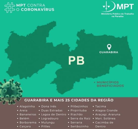 MPT e empresa de Guarabira celebram acordo judicial para confecção de 163 mil máscaras e distribuição em 26 cidades da Paraíba